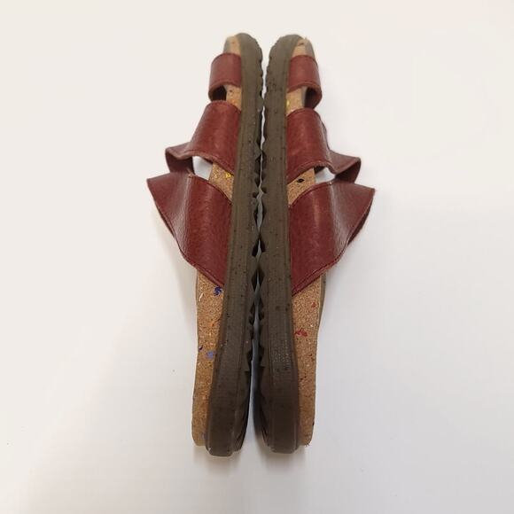 Merrell Sandal Size 7 Women's Nappa Valley Slide Cork Leather Rust Brown Sandals - Picture 8 of 12